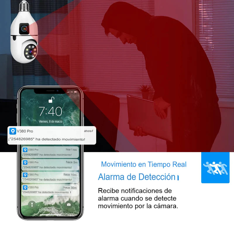 Cámara Bombillo de Seguridad WiFi